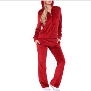 White Mark Women's Velour 2 Piece Set